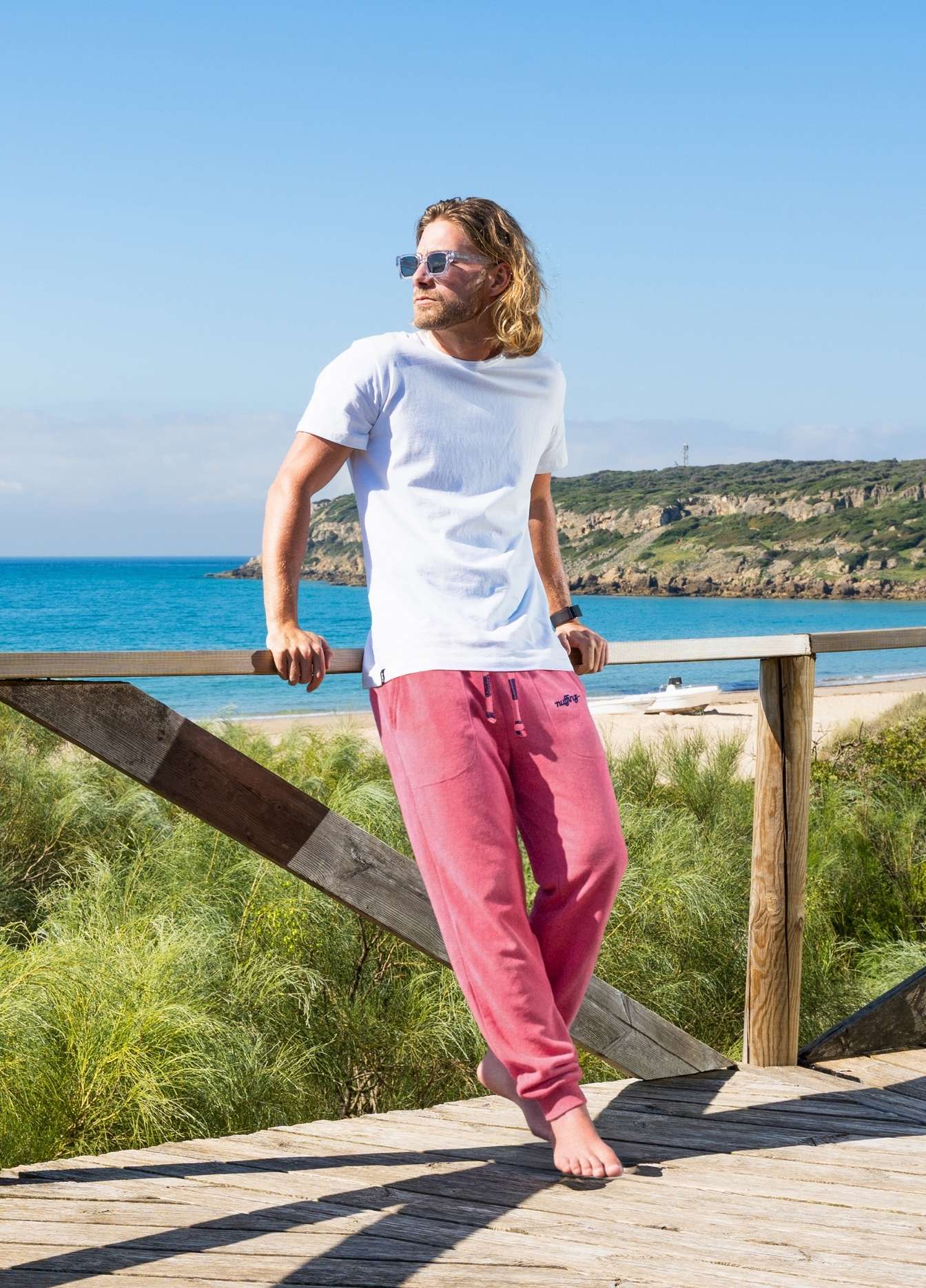 BAROQUE ROSE TOWEL PANTS