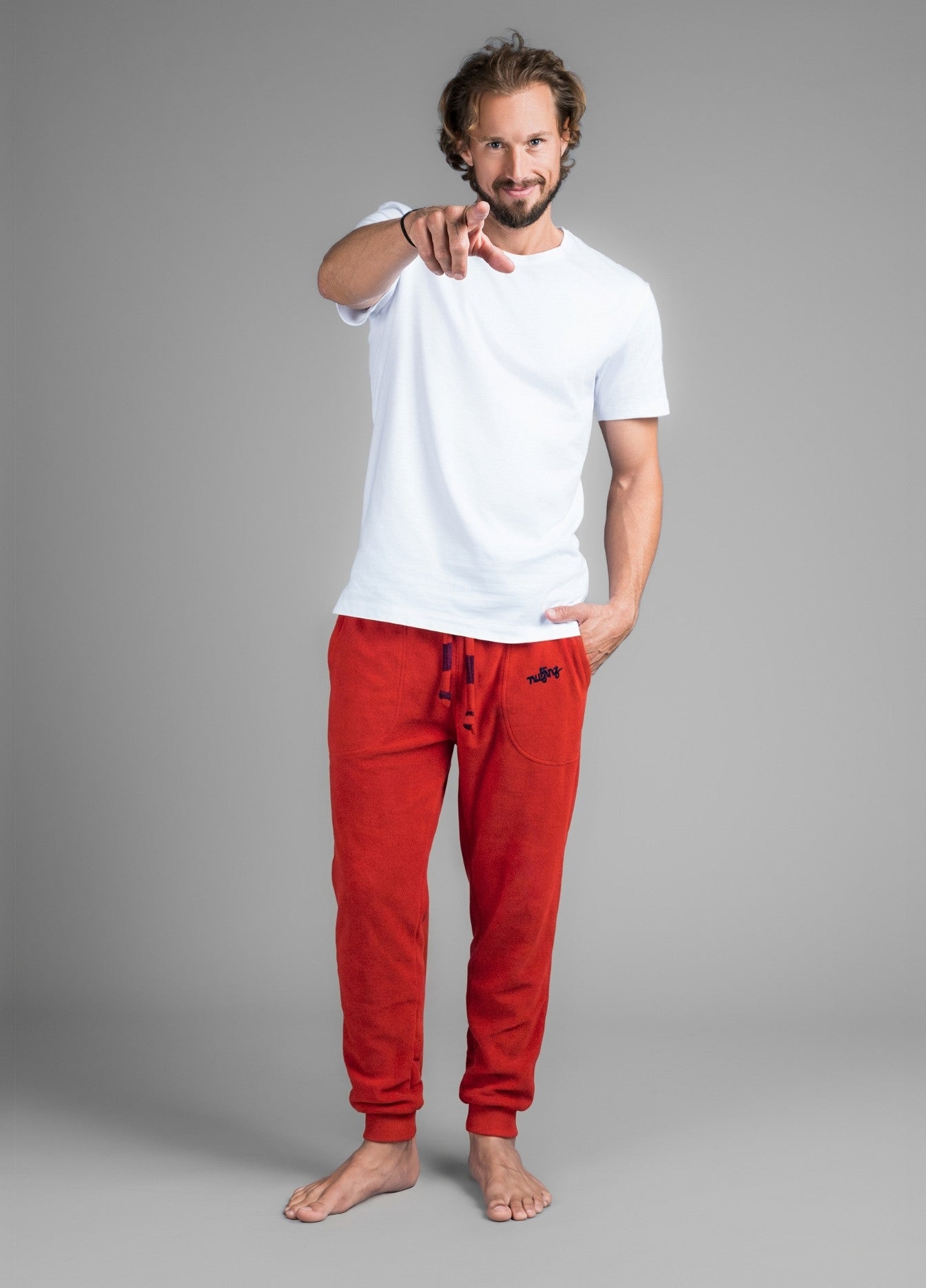 POMPEIAN RED TOWEL PANTS