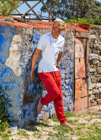 POMPEIAN RED TOWEL PANTS