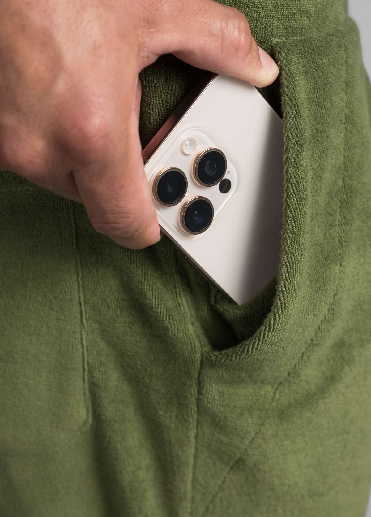 RIFFLE GREEN TOWEL PANTS