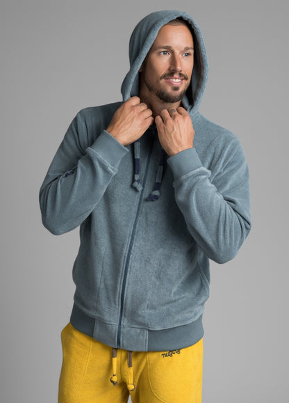 MIRAGE BLUE TOWEL ZIP HOODIE