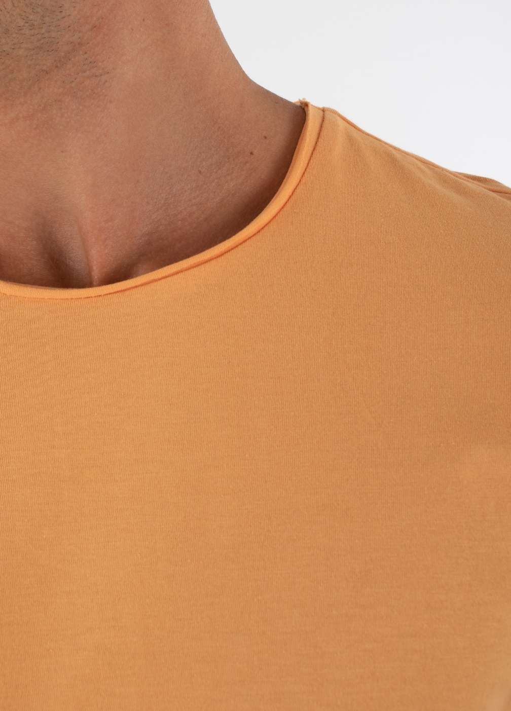 GOLD EARTH T-SHIRT PRINT closeup - image of shirt collar - 100% organic cotton t shirts