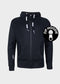 nuffinz menswear- zip hoodies - black sea zip hoodie - 100% organic cotton - carbonized - black